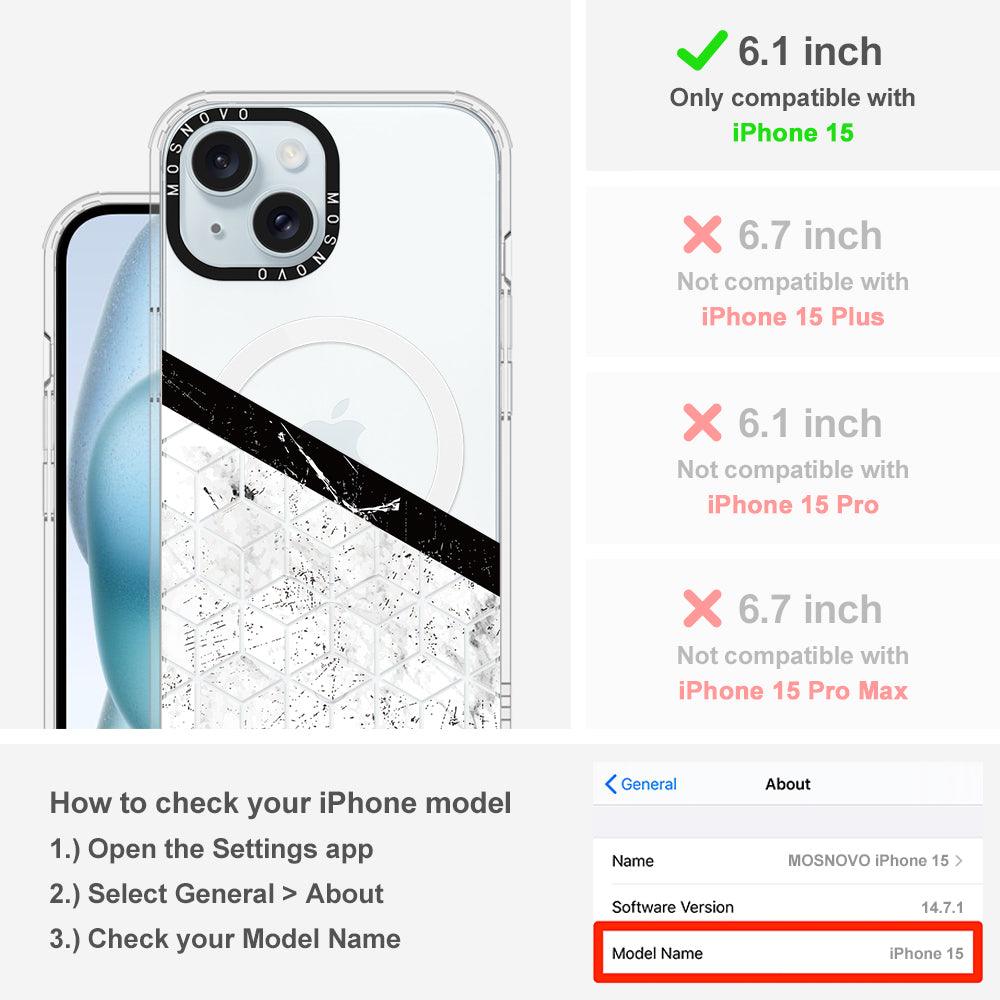 Marble Block Art Phone Case - iPhone 15 Case - MOSNOVO