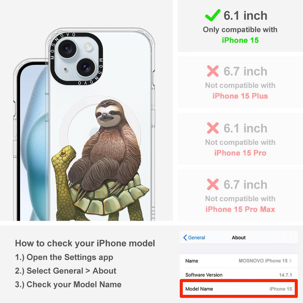 Sloth Turtle Phone Case - iPhone 15 Case - MOSNOVO