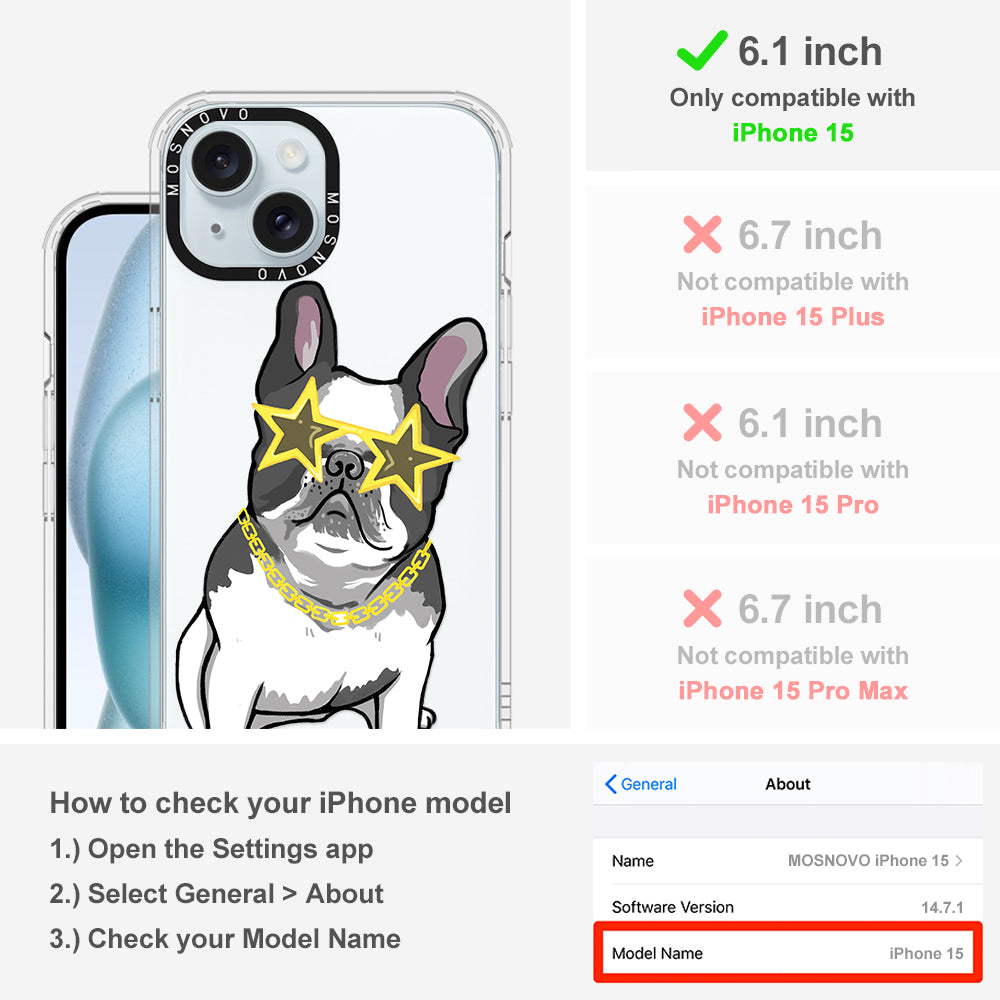 Cool French Bulldog Phone Case - iPhone 15 Case - MOSNOVO