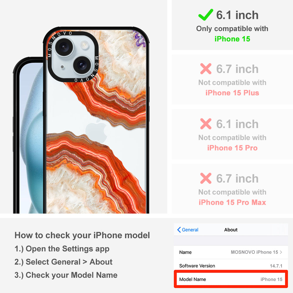 Agate Red Phone Case - iPhone 15 Case - MOSNOVO