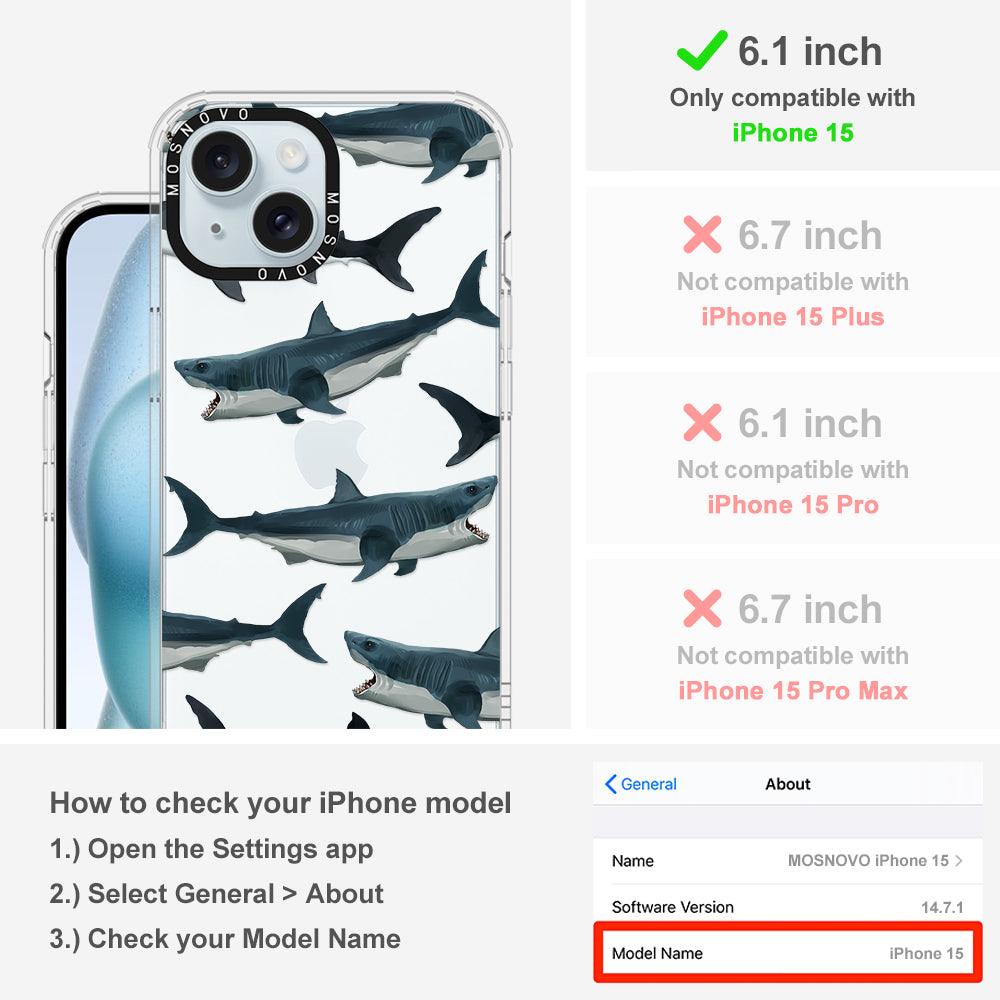 White Shark Phone Case - iPhone 15 Case - MOSNOVO