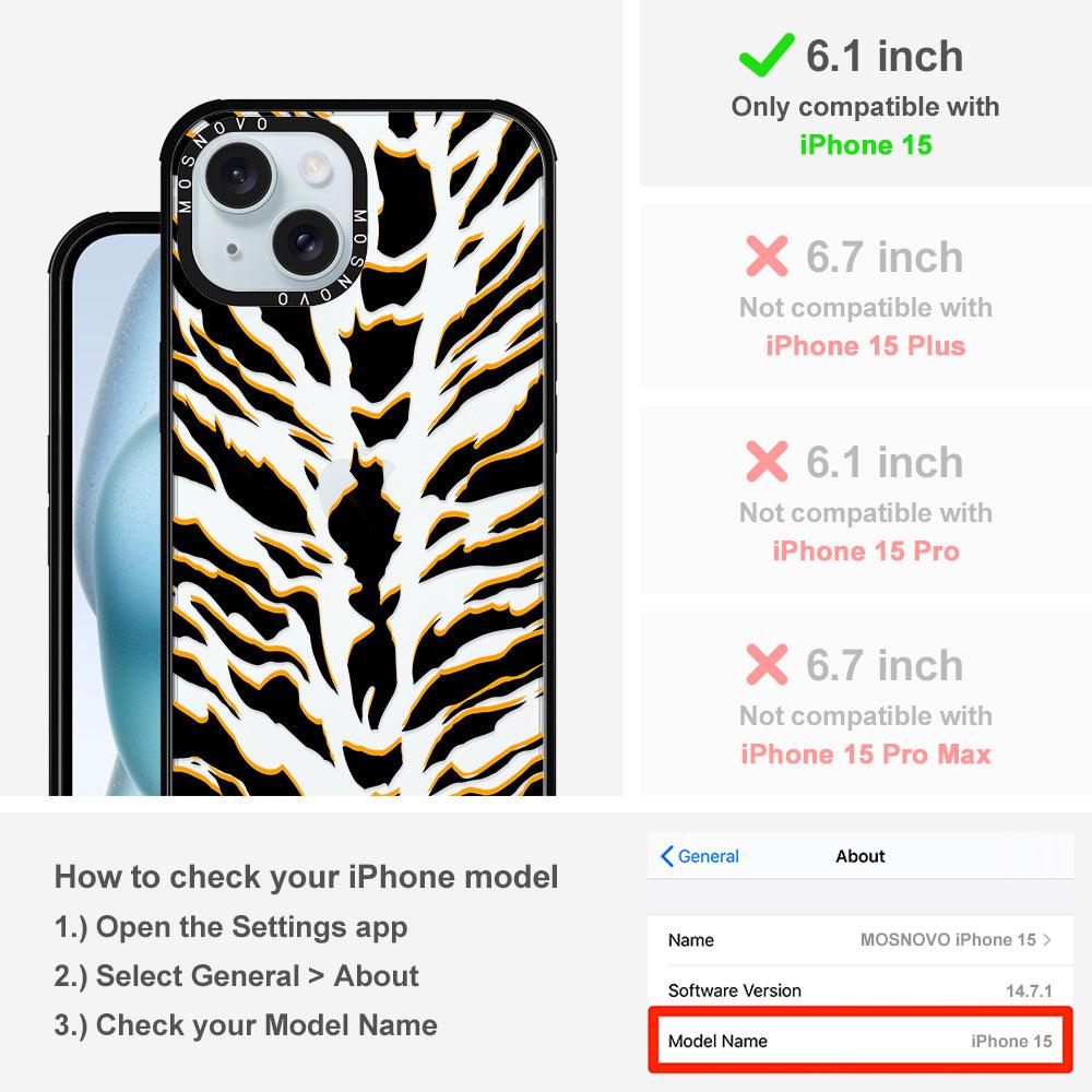 Tiger Print Phone Case - iPhone 15 Case - MOSNOVO