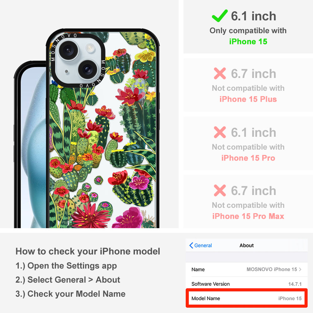 Cactus Garden Phone Case - iPhone 15 Case - MOSNOVO