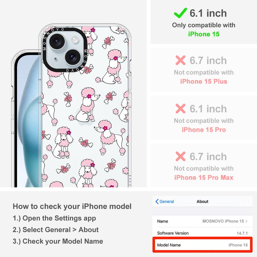 Pink Poodle Phone Case - iPhone 15 Case Clear