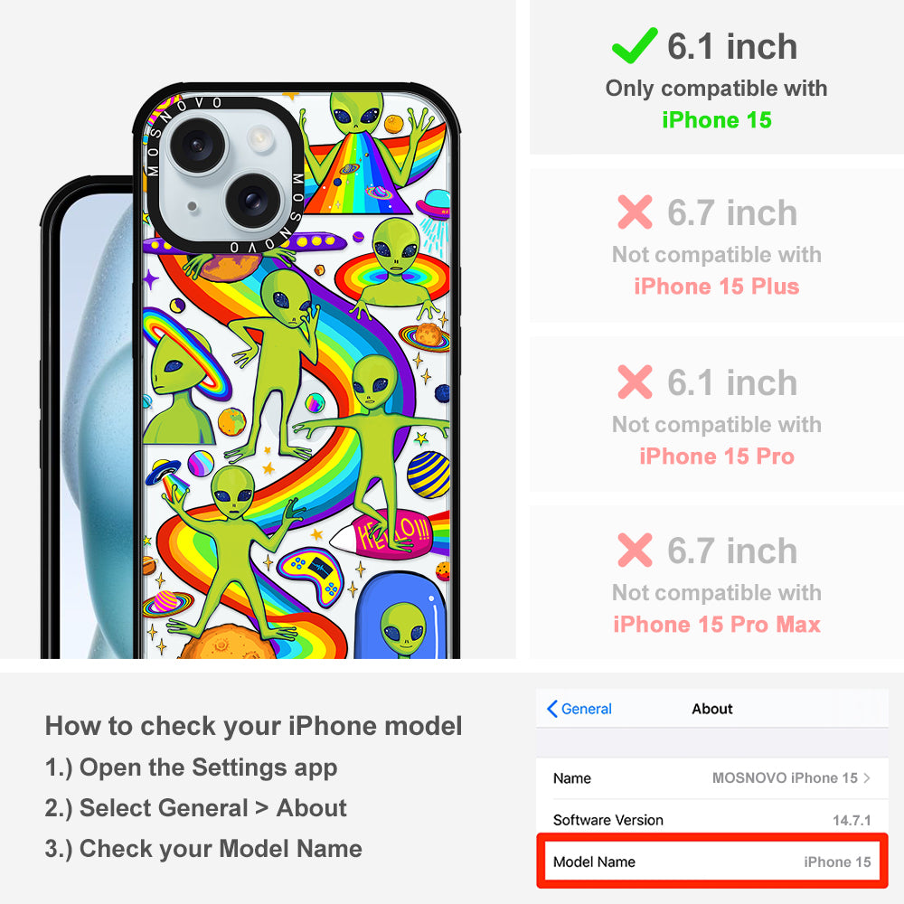 Funny Alien Phone Case - iPhone 15 Case - MOSNOVO