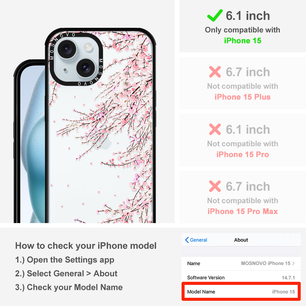 Cherry Blossom Phone Case - iPhone 15 Case - MOSNOVO