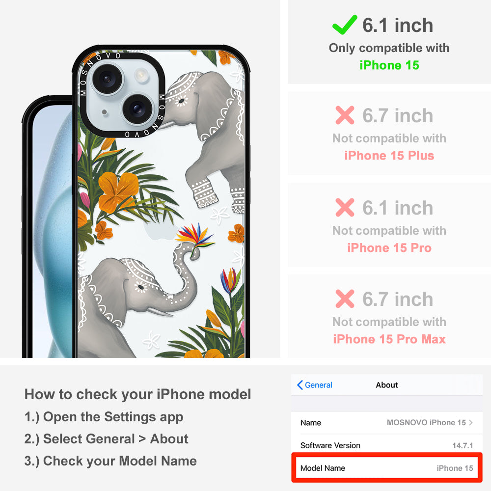 Elephant Phone Case - iPhone 15 Case - MOSNOVO