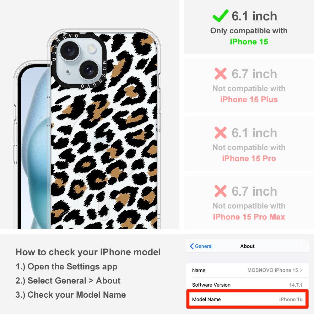 Leopard Print Phone Case - iPhone 15 Case - MOSNOVO