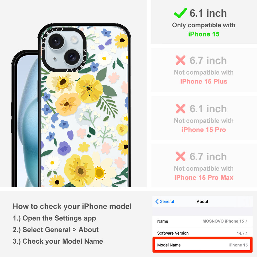 Spring Wild Floral Phone Case - iPhone 15 Case - MOSNOVO