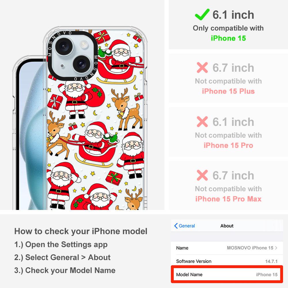 Cute Santa Claus Deer Phone Case - iPhone 15 Case - MOSNOVO