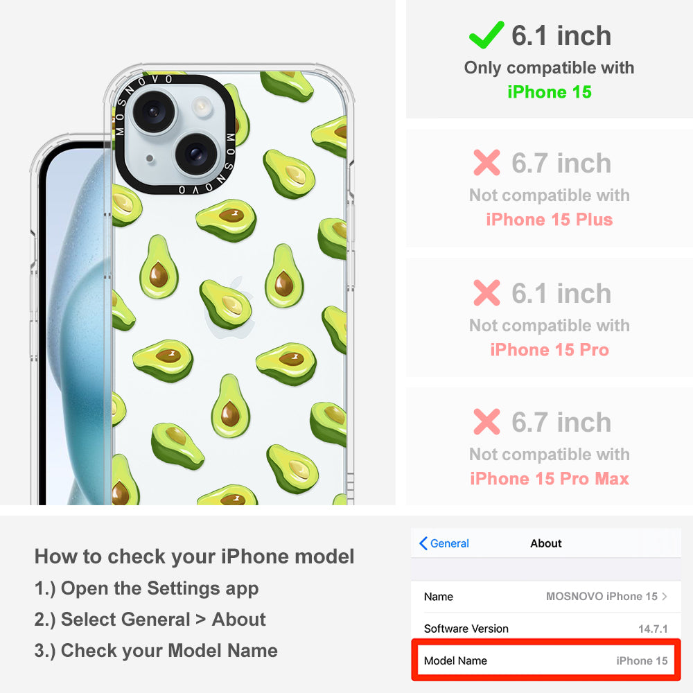 Fleshy Avocado Phone Case - iPhone 15 Case - MOSNOVO