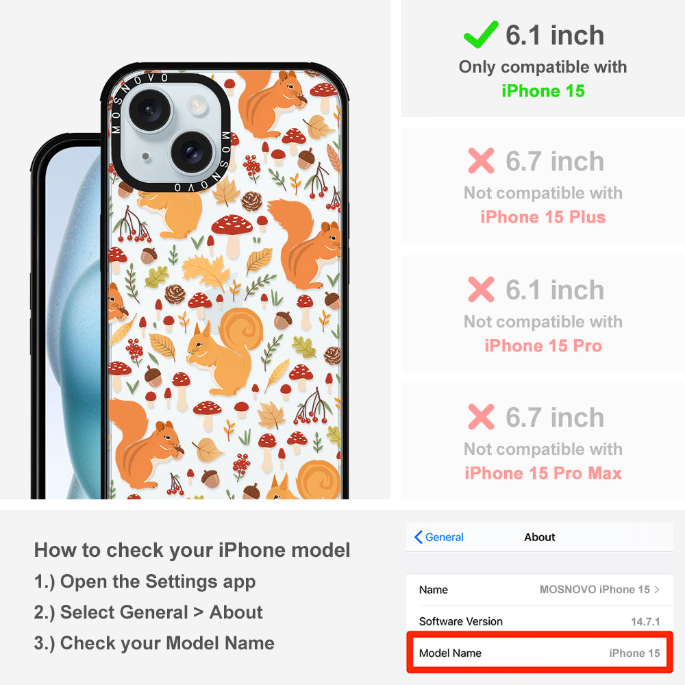 Autumn Squirrel Phone Case - iPhone 15 Case - MOSNOVO