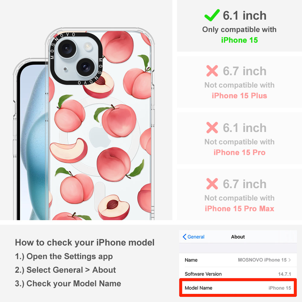 Cute Peach Phone Case - iPhone 15 Case - MOSNOVO