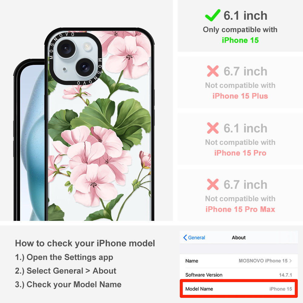 Geranium Phone Case - iPhone 15 Case - MOSNOVO