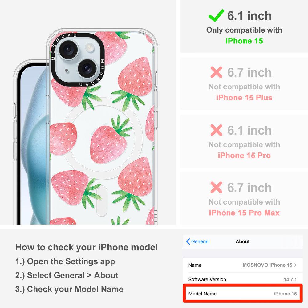 Pastel Strawberry Phone Case - iPhone 15 Case - MOSNOVO