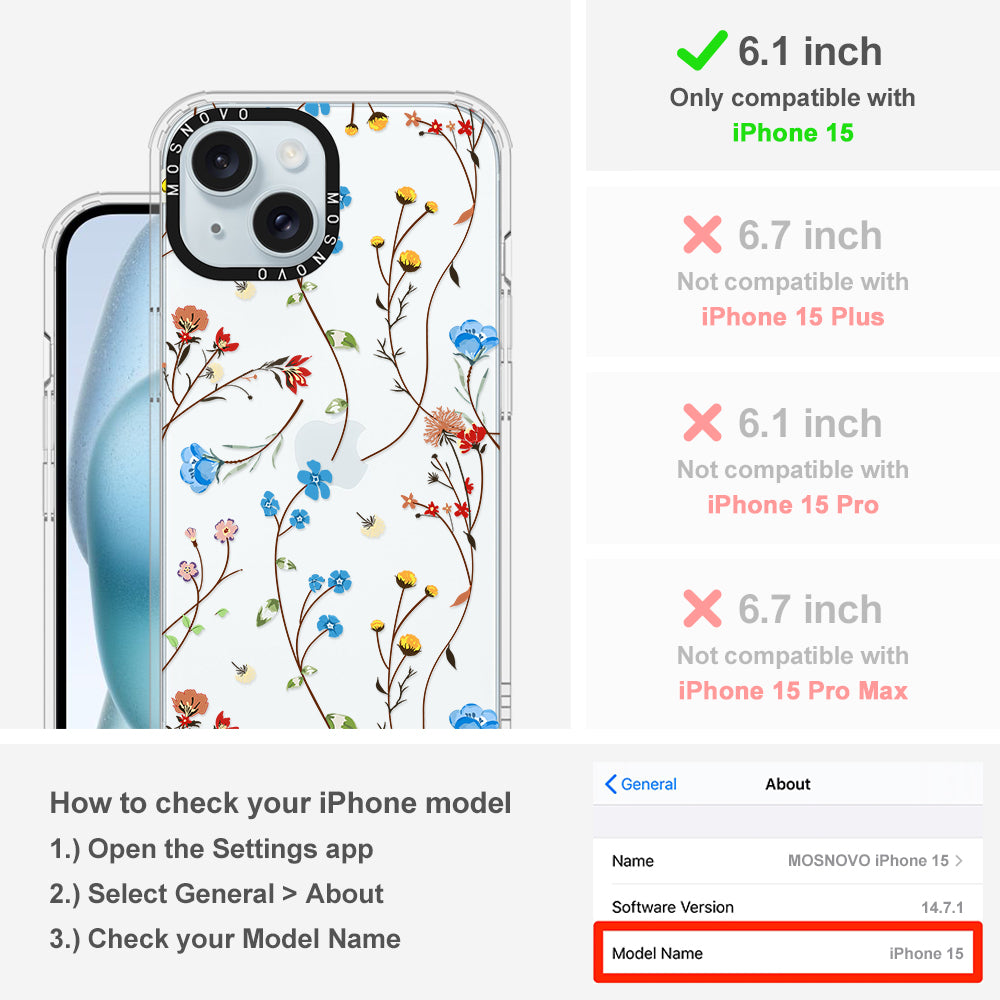 Wildflowers Phone Case - iPhone 15 Case - MOSNOVO