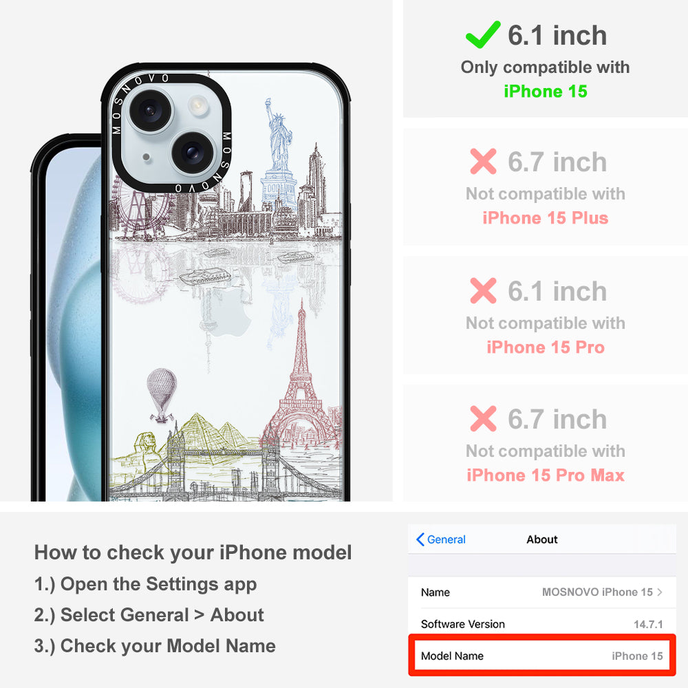 The World City Phone Case - iPhone 15 Case - MOSNOVO