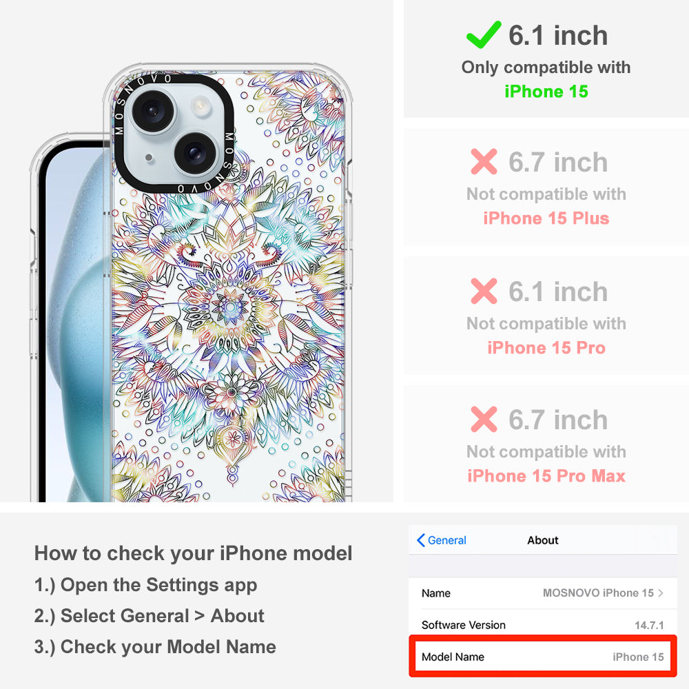 Rainbow Mandala Phone Case - iPhone 15 Case - MOSNOVO