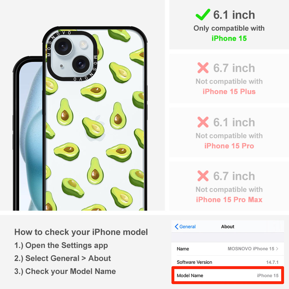 Fleshy Avocado Phone Case - iPhone 15 Case - MOSNOVO