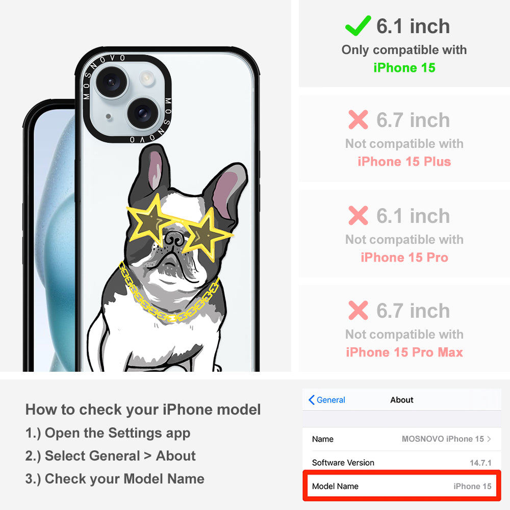 Cool French Bulldog Phone Case - iPhone 15 Case - MOSNOVO