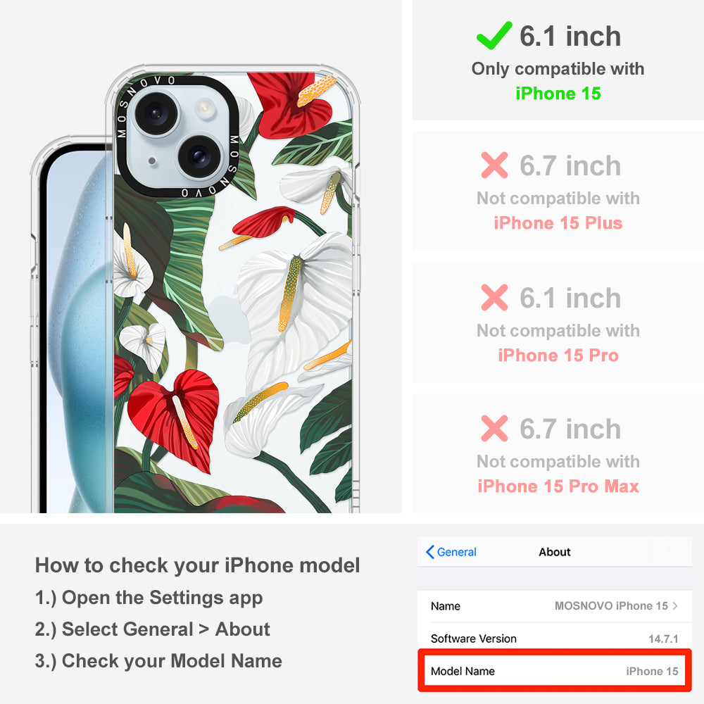 Anthurium Phone Case - iPhone 15 Case - MOSNOVO