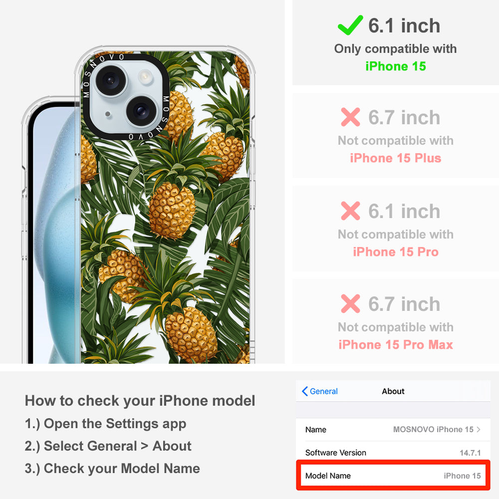 Pineapple Botany Phone Case - iPhone 15 Case - MOSNOVO
