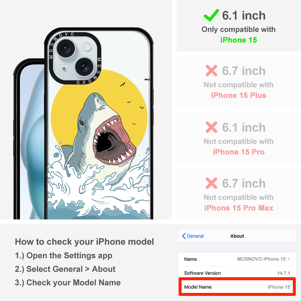 Shark Phone Case - iPhone 15 Case - MOSNOVO