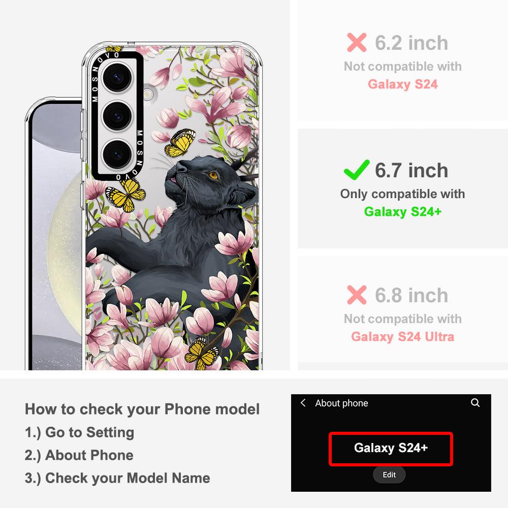Black Panther Garden Phone Case - Samsung Galaxy S24 Plus Case - MOSNOVO