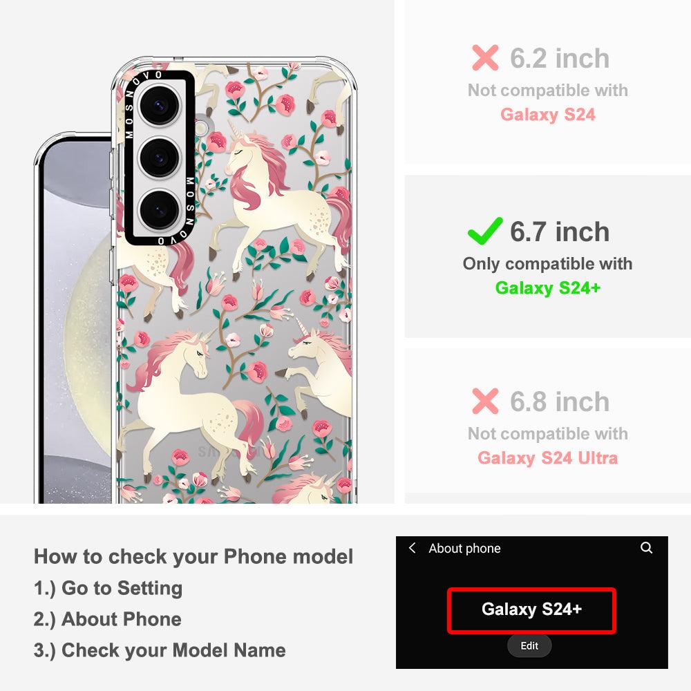 Unicorn Flower Garden Phone Case - Samsung Galaxy S24 Plus Case - MOSNOVO