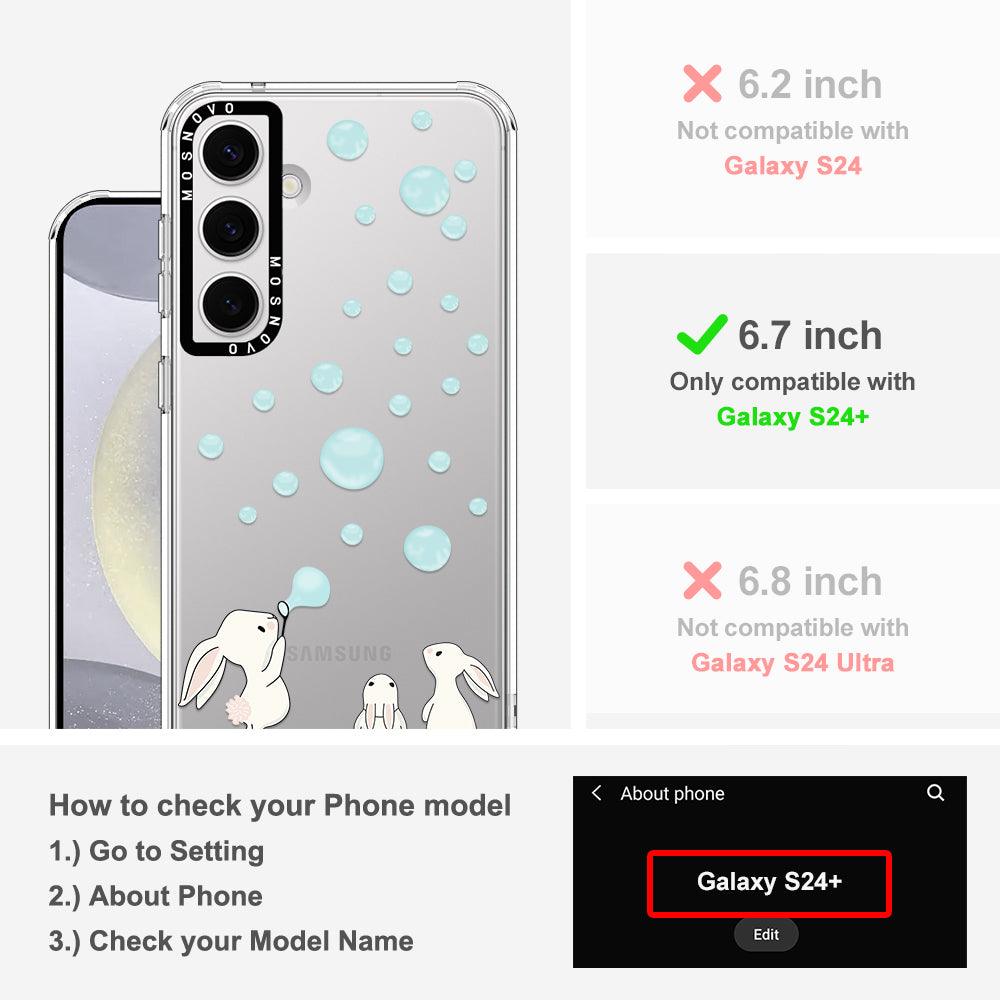 Bunny Blow Bubble Phone Case - Samsung Galaxy S24 Plus Case - MOSNOVO