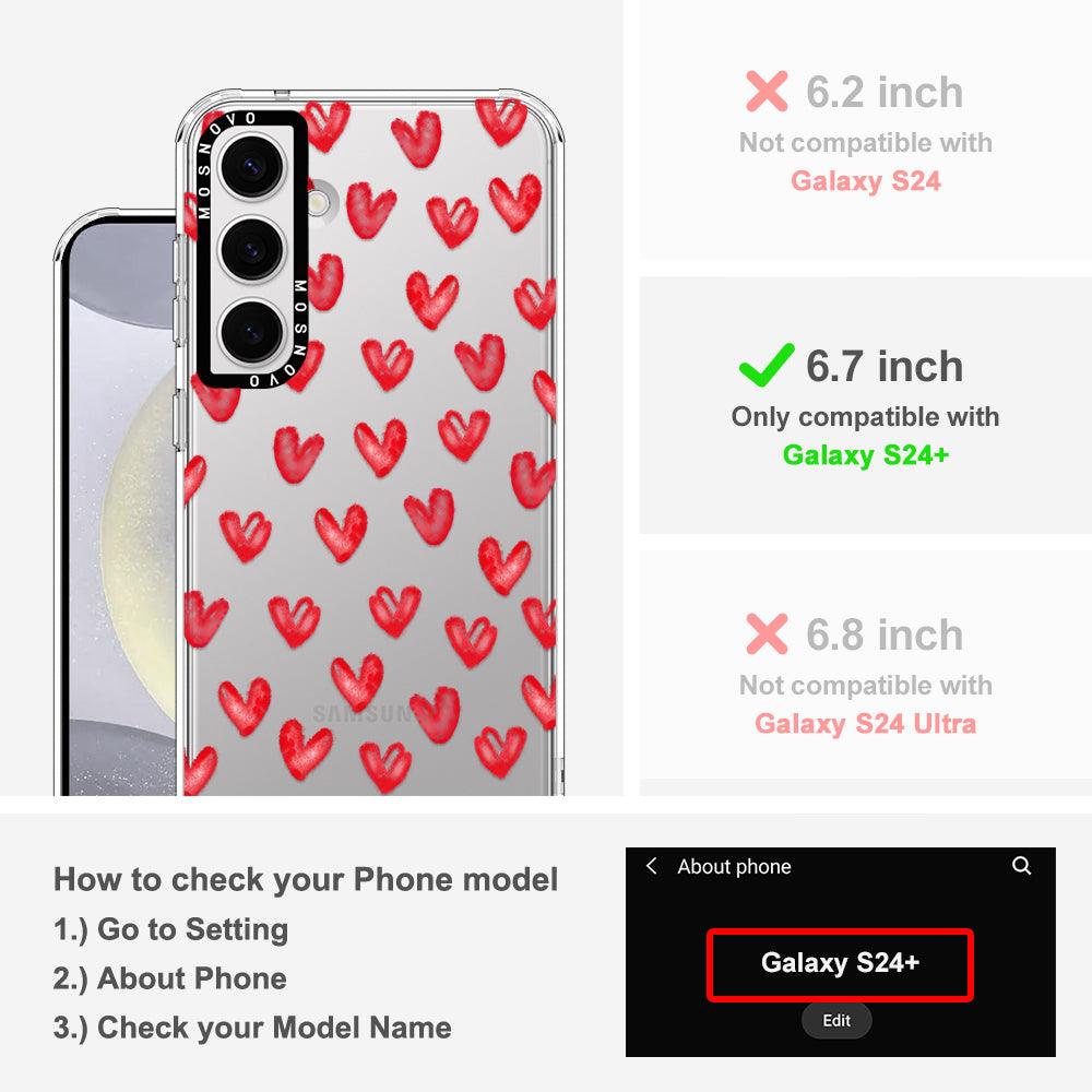 Cute Little Heart Phone Case - Samsung Galaxy S24 Plus Case - MOSNOVO