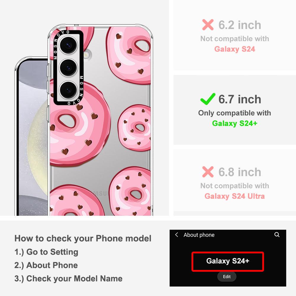 Pink Donuts Phone Case - Samsung Galaxy S24 Plus Case - MOSNOVO