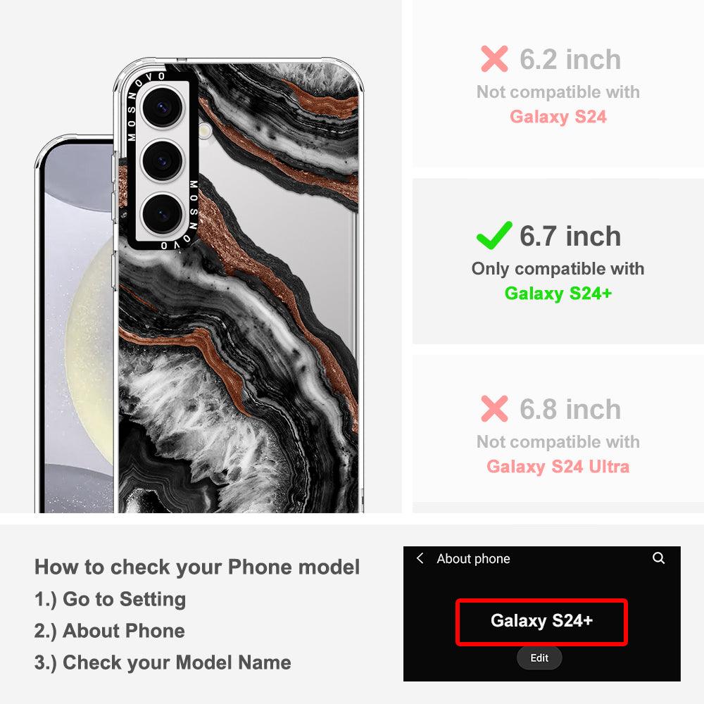 Black Agate Phone Case - Samsung Galaxy S24 Plus Case - MOSNOVO