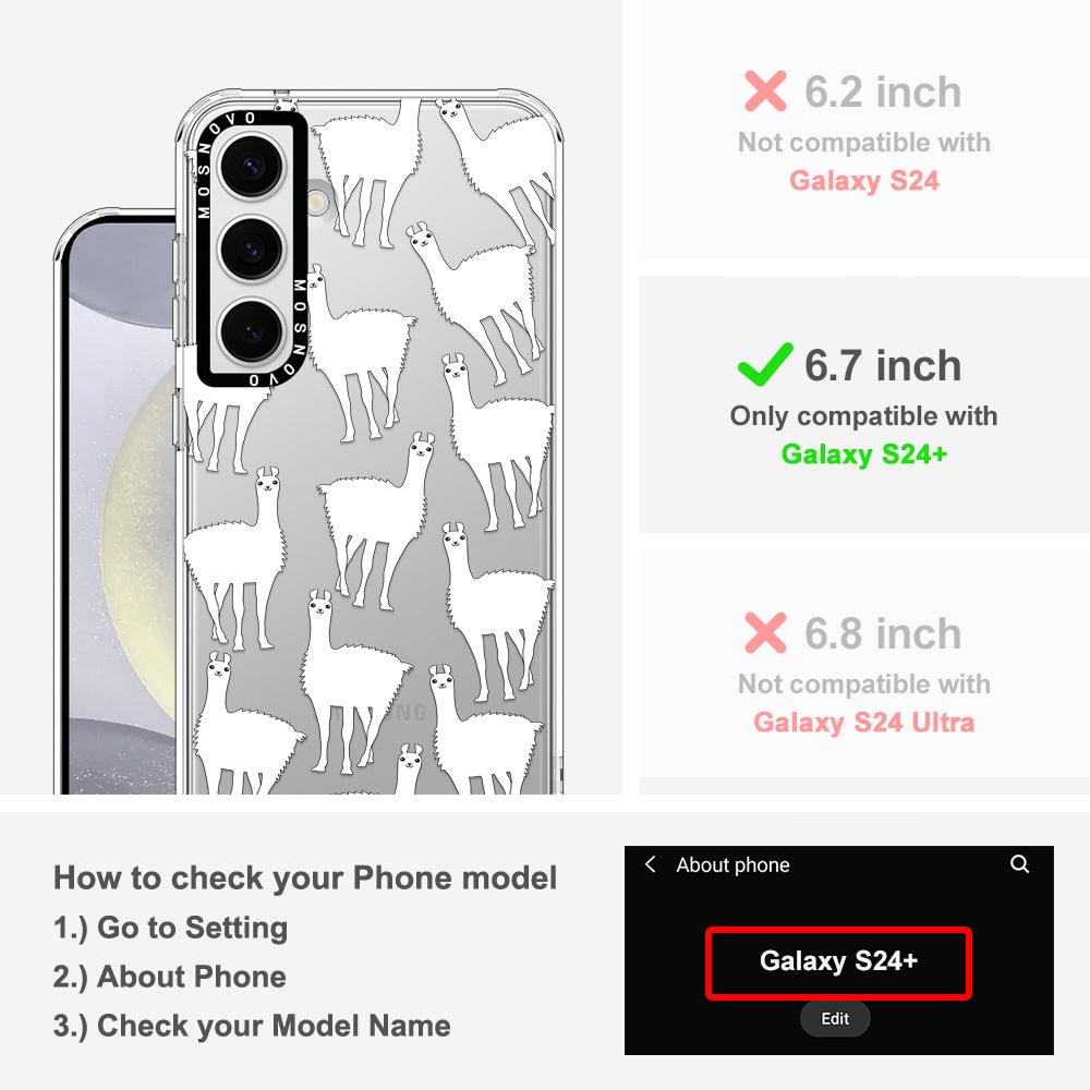 White Llama Phone Case - Samsung Galaxy S24 Plus Case - MOSNOVO