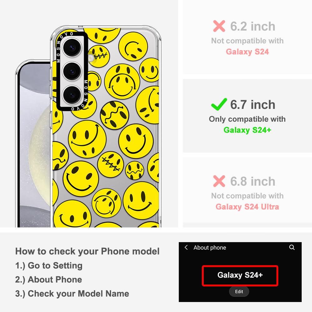 Yellow Sad Smile Face Phone Case - Samsung Galaxy S24 Plus Case - MOSNOVO