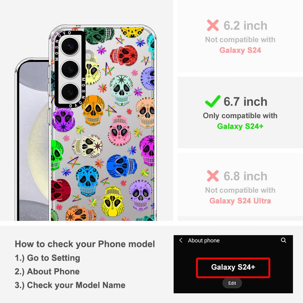 Sugar Skull Phone Case - Samsung Galaxy S24 Plus Case - MOSNOVO