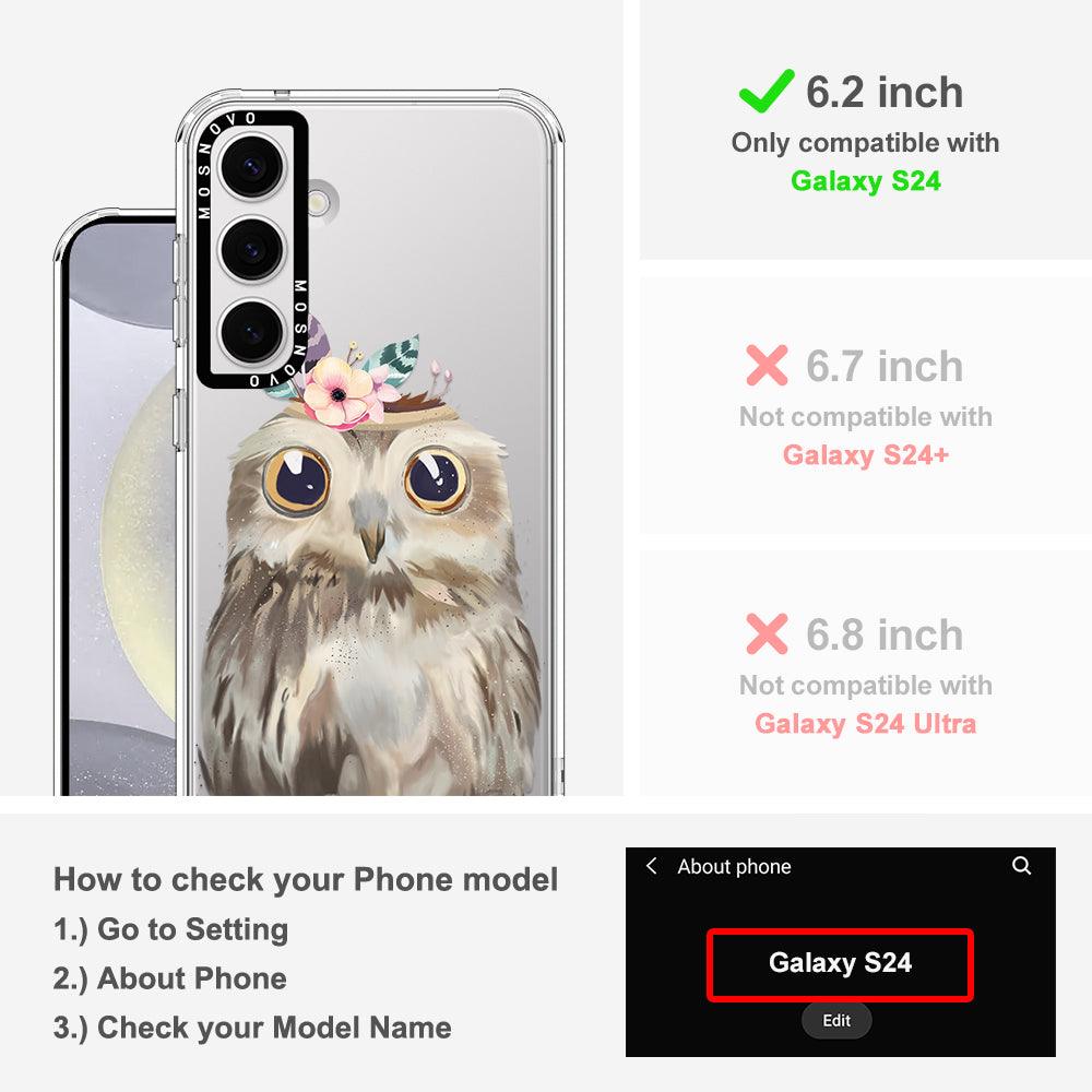 Cute Owl Phone Case - Samsung Galaxy S24 Case - MOSNOVO