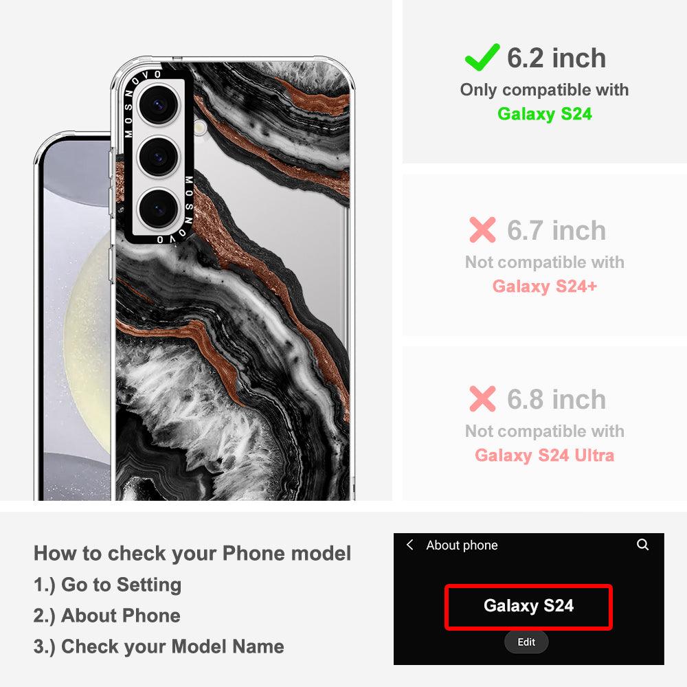 Black Agate Phone Case - Samsung Galaxy S24 Case - MOSNOVO