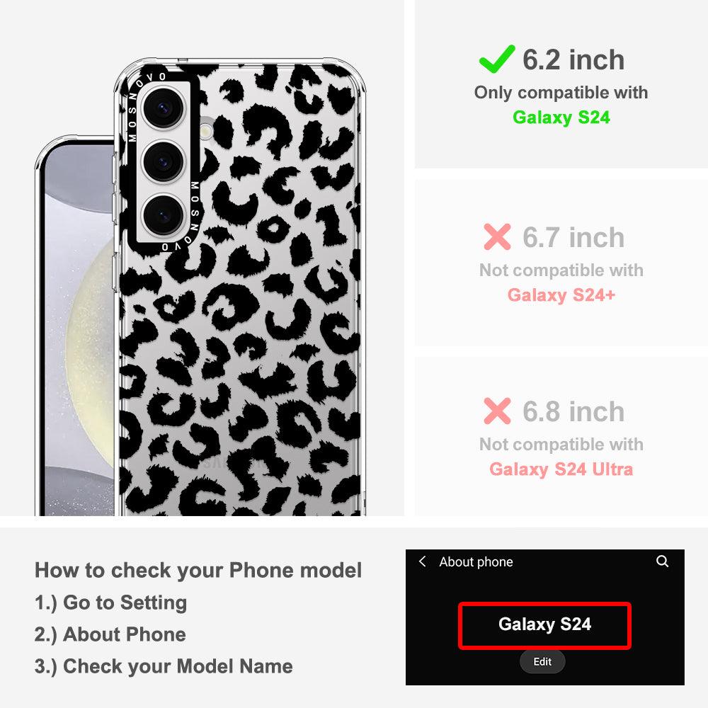 Black Leopard Print Phone Case - Samsung Galaxy S24 Case - MOSNOVO