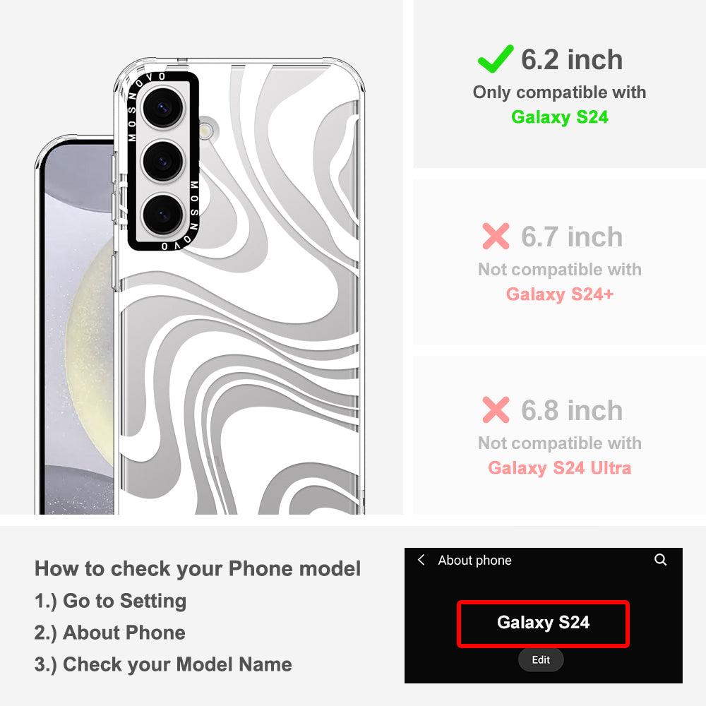 White Swirl Phone Case - Samsung Galaxy S24 Case - MOSNOVO