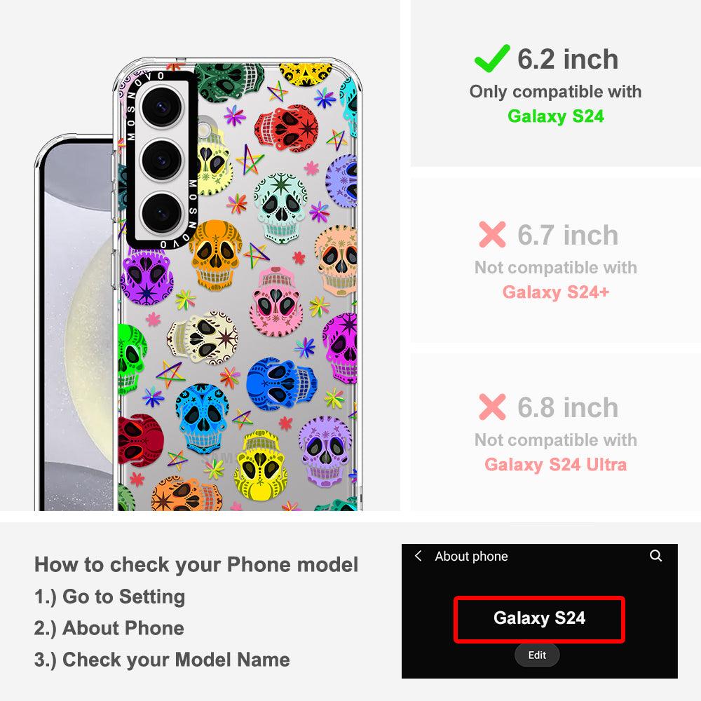 Sugar Skull Phone Case - Samsung Galaxy S24 Case - MOSNOVO