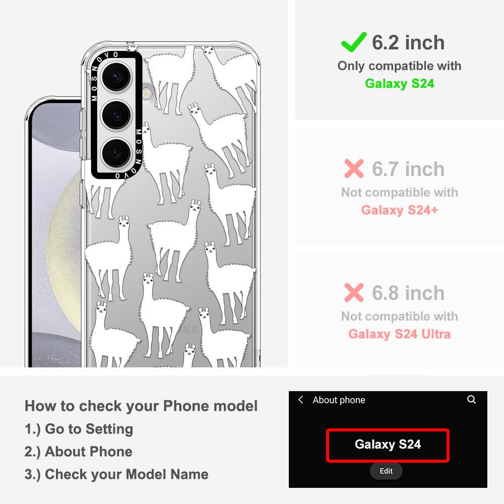 White Llama Phone Case - Samsung Galaxy S24 Case - MOSNOVO