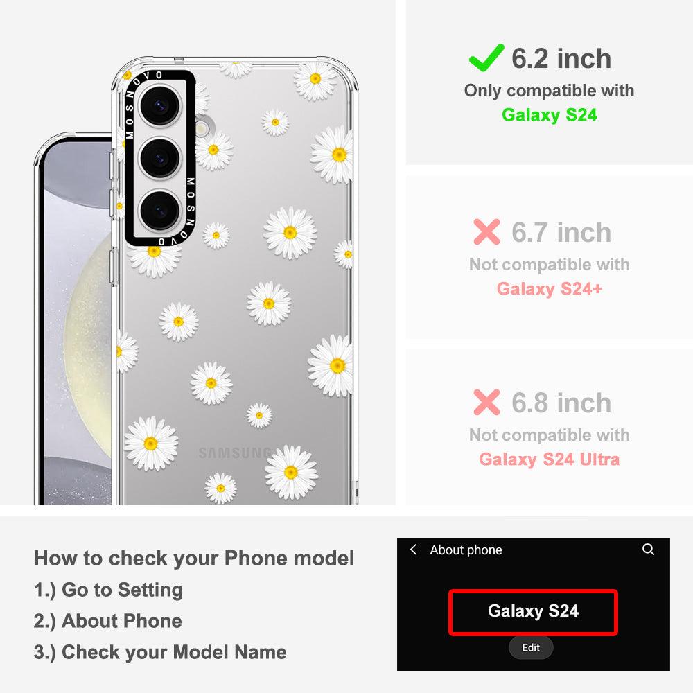 Daisy Floral Flower Phone Case - Samsung Galaxy S24 Case - MOSNOVO