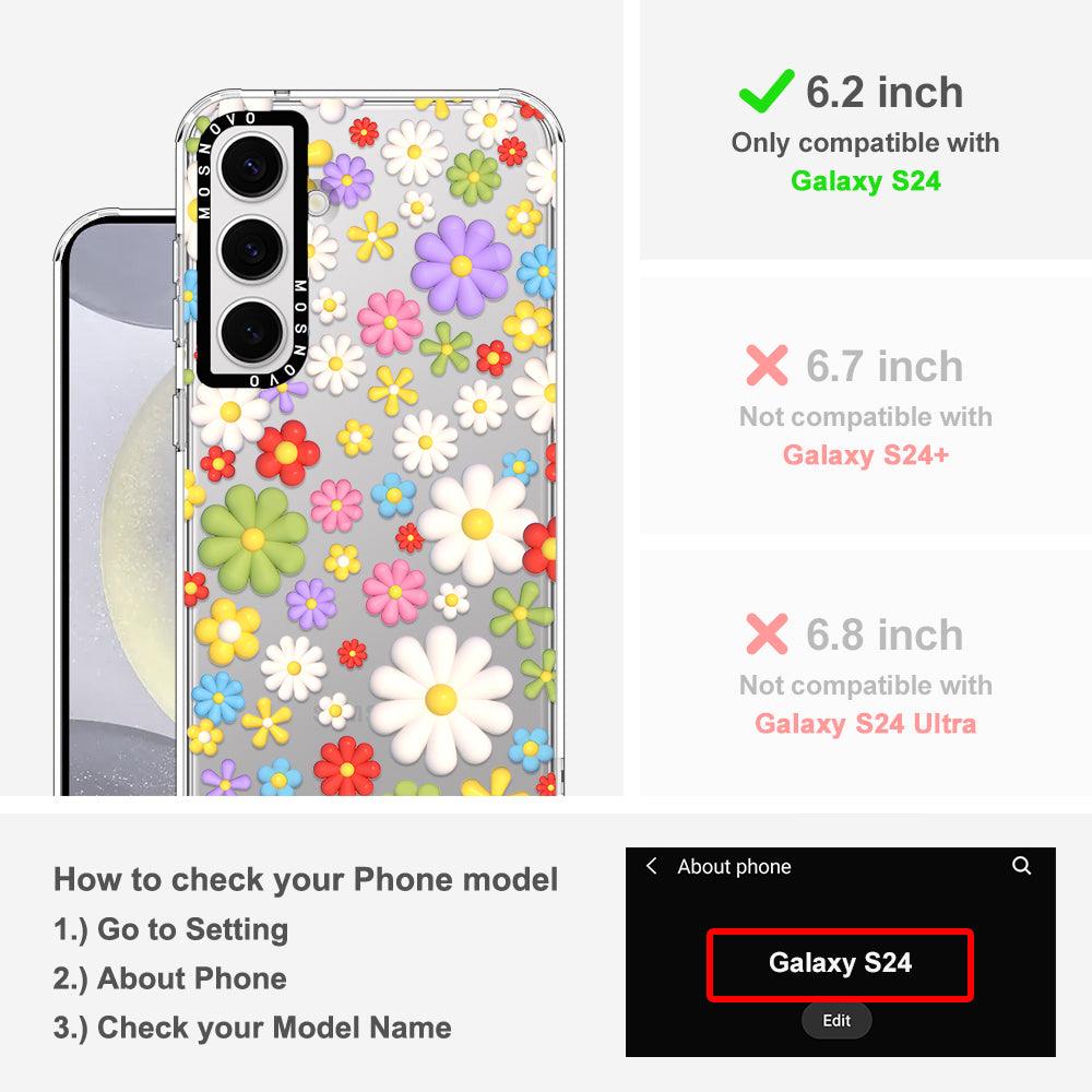 3D Flowers Phone Case - Samsung Galaxy S24 Case