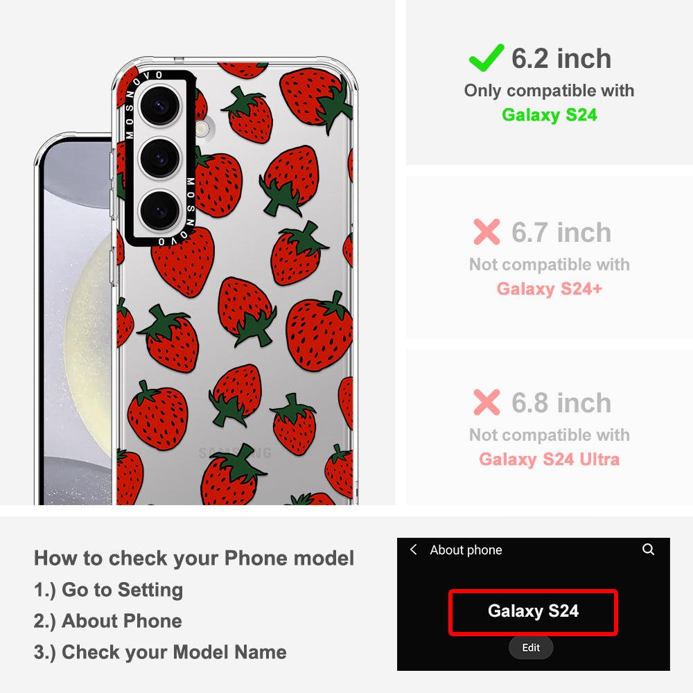 Red Strawberry Phone Case - Samsung Galaxy S24 Case - MOSNOVO