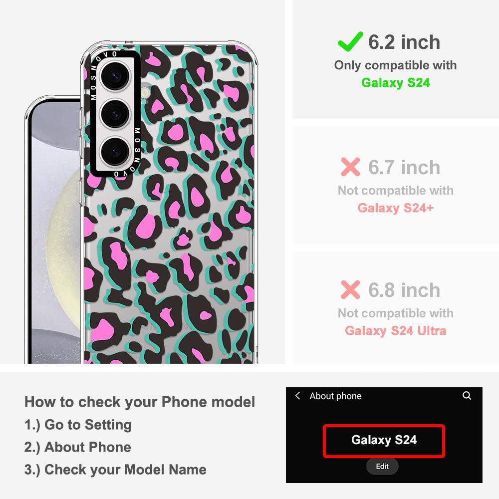 Hot Pink Leopard Print Phone Case - Samsung Galaxy S24 Case - MOSNOVO