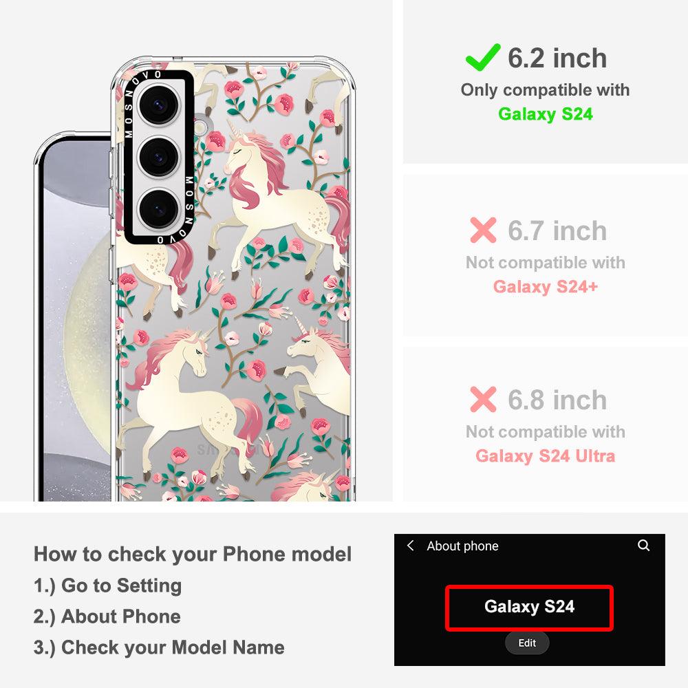 Unicorn Flower Garden Phone Case - Samsung Galaxy S24 Case - MOSNOVO