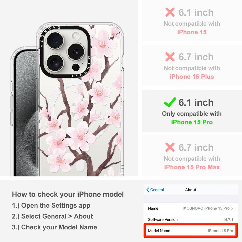 Cherry Blossom Flower Phone Case - iPhone 15 Pro Case - MOSNOVO