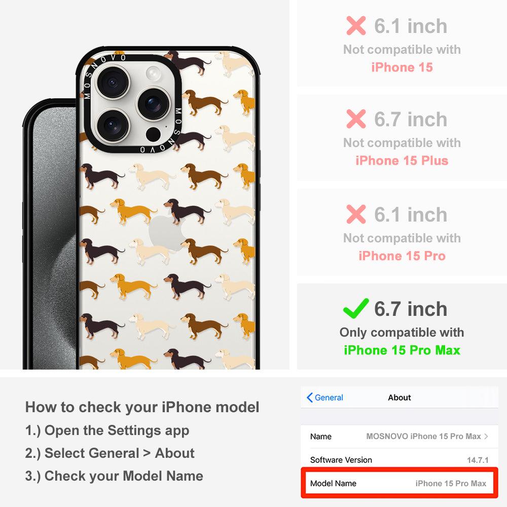 Cute Dachshund Phone Case - iPhone 15 Pro Max Case - MOSNOVO