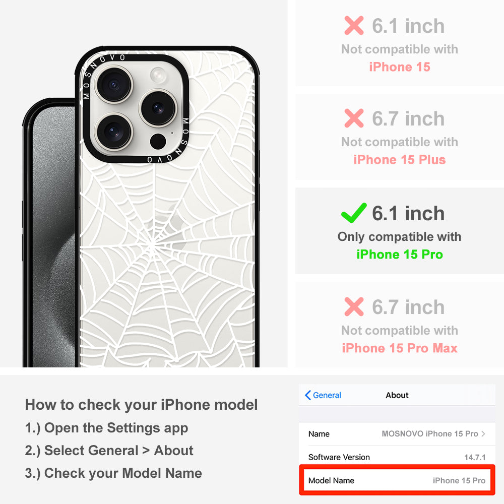 Spider Web Phone Case - iPhone 15 Pro Case - MOSNOVO